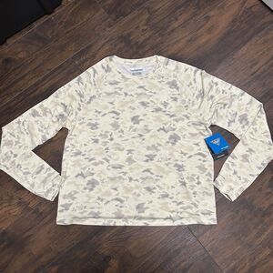 Columbia PFG Uncharted Knit Long Sleeve Shirt Women's XXL Tan Camo Omni-shade